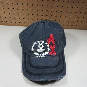 Armani Exchange mens blue an red distressed strapback hat OS